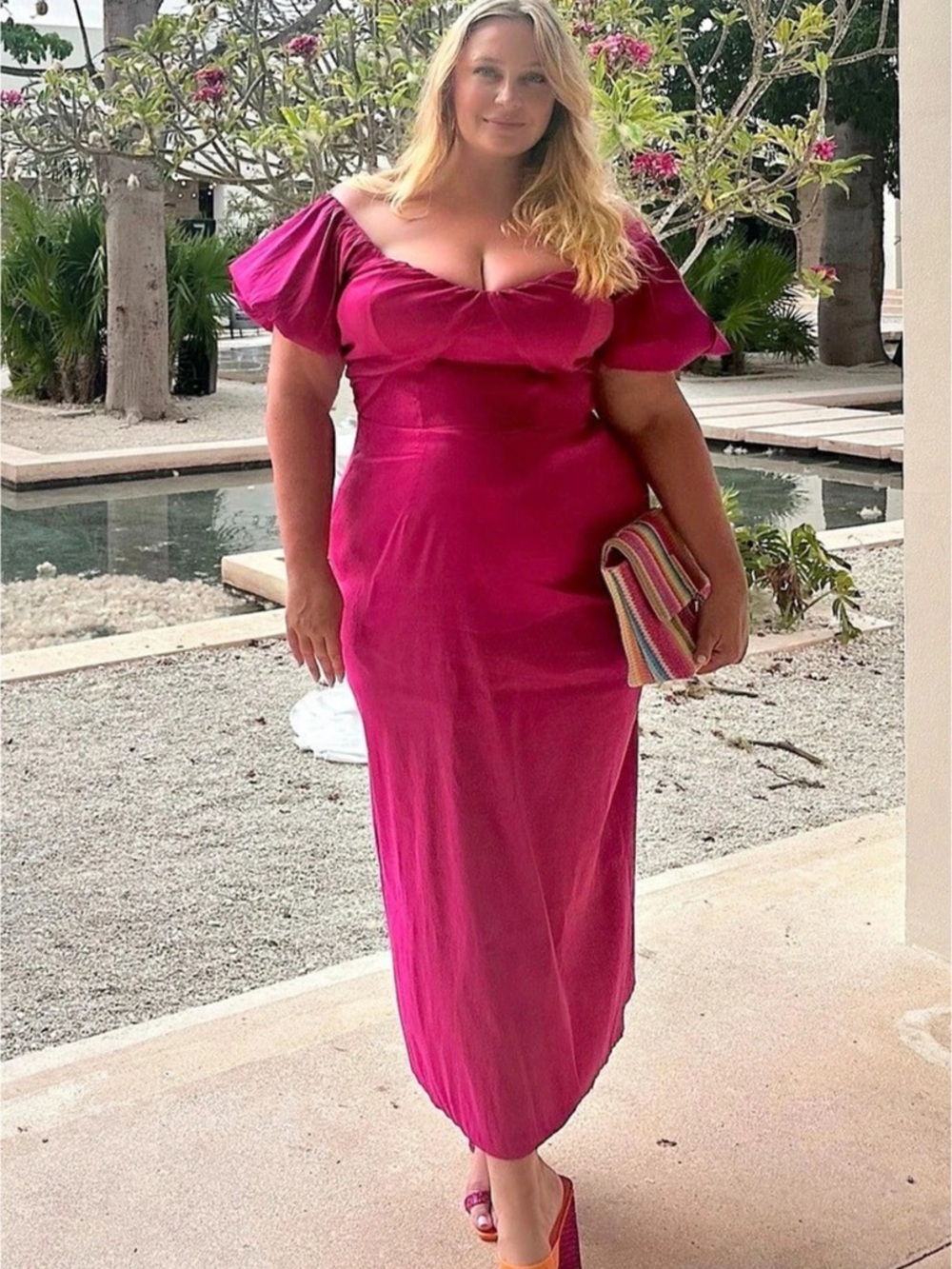 Abercrombie & Fitch magenta Maxi Dress XL Like New
